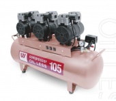 W-606 - безмасляный компрессор для 3-х стоматологических установок с ресивером 105 л (255 л/мин) | WuerWei (Китай)